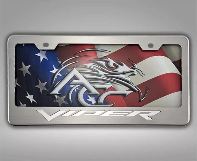 American Car Craft Dodge Viper Gen 3-5 Tag Frame Stainless Steel Viper Font (Polished Finish) 972095
