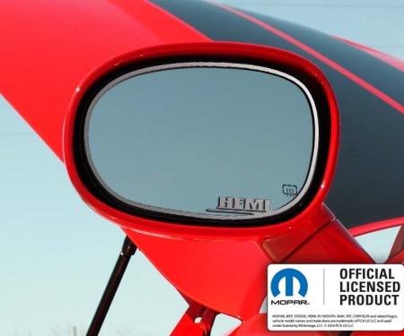 American Car Craft 2008-2019 Challenger - Side Mirror Trim HEMI 2Pc, Brushed Stainless Steel 151014