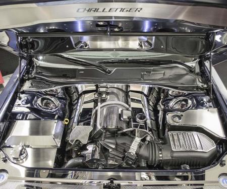 American Car Craft 2008-2023 Challenger 392 6.4L - Engine Harness Cover with Perforated Trim, Polished Stainless Steel 153065