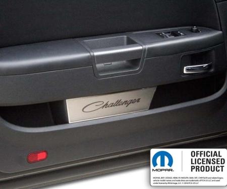 American Car Craft 2008-2014 Challenger - Door Badge Plate with Etched Challenger Classic Script 2Pc, Brushed Stainless 151032
