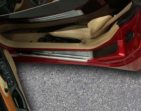 American Car Craft 1997-2004 C5/Z06 Corvette - Outer Door Sills with Chrome Ribs 2Pc, Brushed Stainless Steel 031016