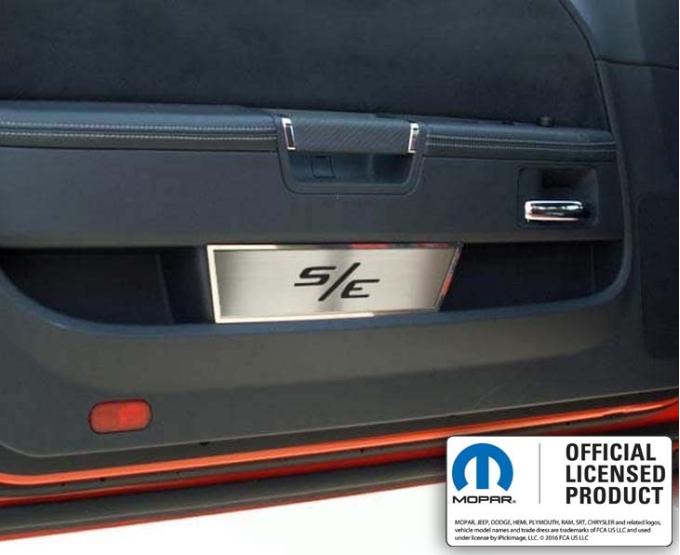 American Car Craft 2008-2014 Challenger - Door Badge Plate with Laser-cut S/E Lettering 2Pc, Brushed Stainless Steel 151009