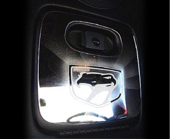 American Car Craft 1996-2002 Dodge Viper - Glove Box Cover with Etched Viper Head, Polished Stainless Steel 961003