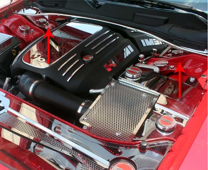 American Car Craft 2008-2023 Challenger 5.7L - False Firewall, Stainless Steel (Polished) 153005