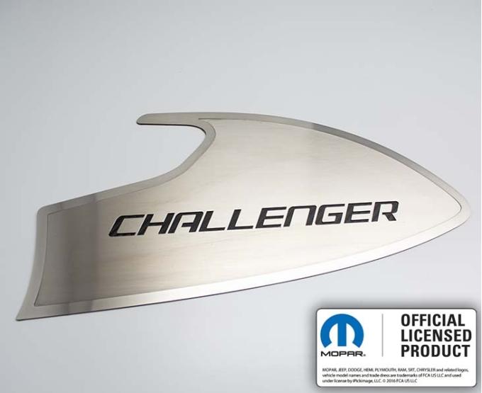 American Car Craft 2015-2023 Challenger - Door Badges with CHALLENGER Inlay 2Pc, Brushed Stainless, Choose Color 151059