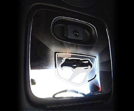 American Car Craft 1996-2002 Dodge Viper - Glove Box Cover with Etched Viper Head, Polished Stainless Steel 961003