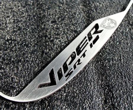 American Car Craft 2005-2007 Dodge Viper - Side View Mirror Trim Viper SRT10 & Viper Head Logo 2Pc, Brushed Stainless 972045