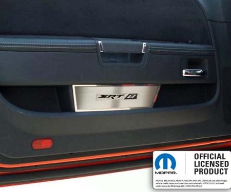 American Car Craft 2008-2014 Challenger - Door Badge Plate with  SRT8 Lettering 2Pc, Brushed Stainless Steel 151008