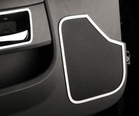 American Car Craft 2008-2014 Challenger - Speaker Trim Rings Front Door 2Pc, Brushed Stainless Steel 151025