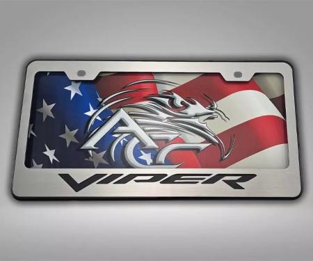American Car Craft Dodge Viper Gen 3-5 Tag Frame VIPER Font Black Powder Coated Base (Black Powder Coat Plain) 972096