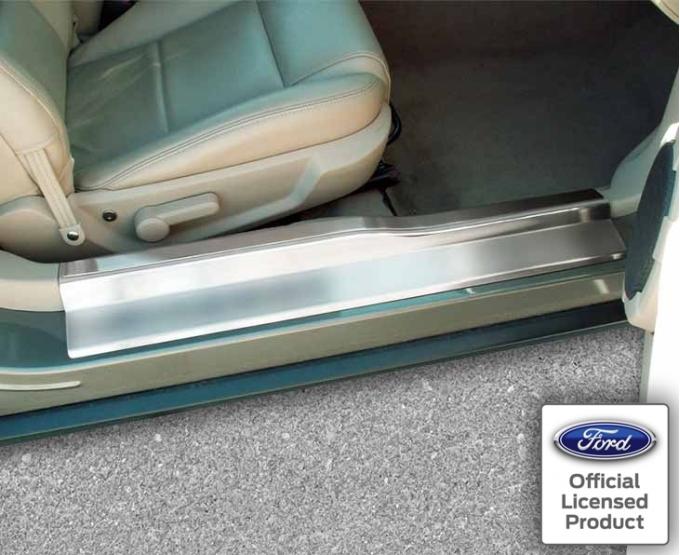 American Car Craft 2005-2009 Mustang V6/GT - Door Sills PLAIN 4Pc, Brushed Stainless Steel 271007