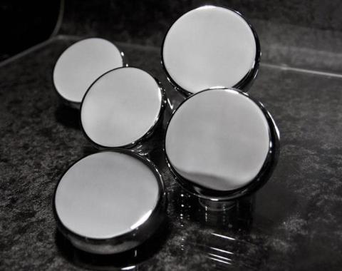 American Car Craft 2014-2019 C7 Corvette - Chrome Fluid Cap Cover Set (Automatic (5pc)) 053115