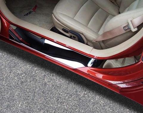 American Car Craft 2005-2013 C6/Z06/ZR1/GS Corvette - Outer Door Sills Plain 2Pc, Polished Stainless Steel 041010