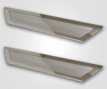 American Car Craft 2005-2013 C6 Corvette - Perforated Style Outer Door Sills 2Pc, Stainless Steel 041042