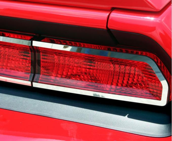 American Car Craft 2008-2014 Challenger - Tail Light Outer Trim Plate, Stainless Steel, Choose Finish 152022