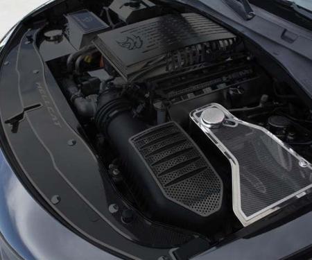 American Car Craft 2011-2018 Dodge Charger - Carbon Fiber Water Tank Trim Plate, Stainless Steel, TOP PLATE ONLY 333035