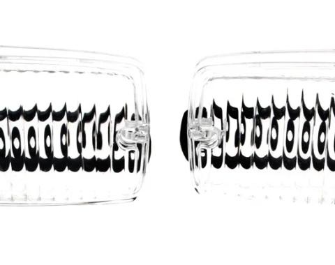 AMD Park Lamp Lenses and Gaskets, Clear, LH/RH Pair, 70-72 Valiant Duster Scamp (except 71-72 Sharktooth Grille Style) X135-1070-P
