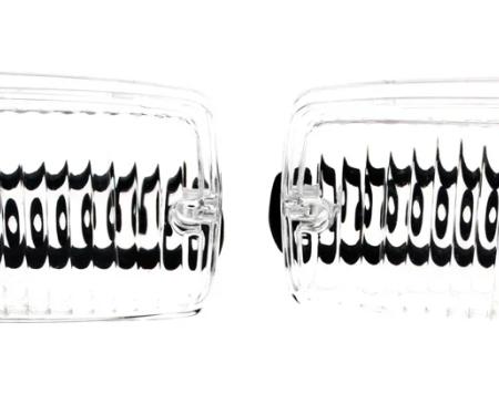 AMD Park Lamp Lenses and Gaskets, Clear, LH/RH Pair, 70-72 Valiant Duster Scamp (except 71-72 Sharktooth Grille Style) X135-1070-P