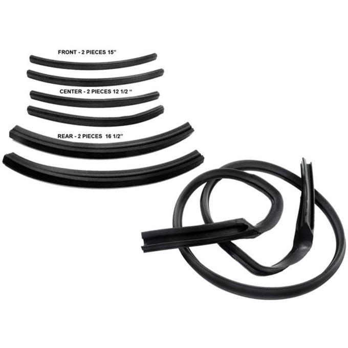 Metro Moulded Parts 1963-1966 Plymouth / Dodge Convertible Top Seals. 7-Piece Set RR 4500-H