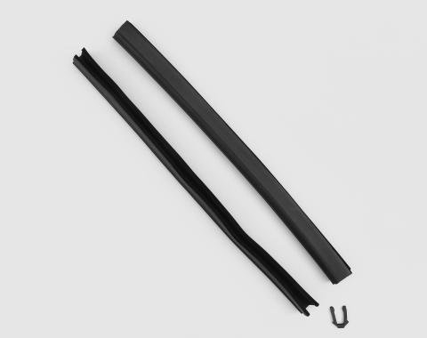 Detroit Muscle Technologies Mopar E body 70-74 Quarter Window Rear Lower Run Channel Flocked Rubber Guide EXX7074WS70-AS2001A