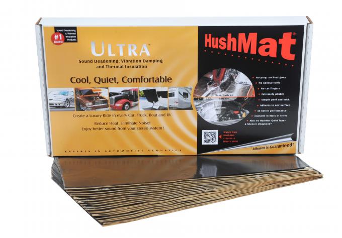 HushMat Floor/Firewall Kit - Stealth Black Foil with Self-Adhesive Butyl-20 Sheets 12" x 23" ea 38.7 sq ft 10400