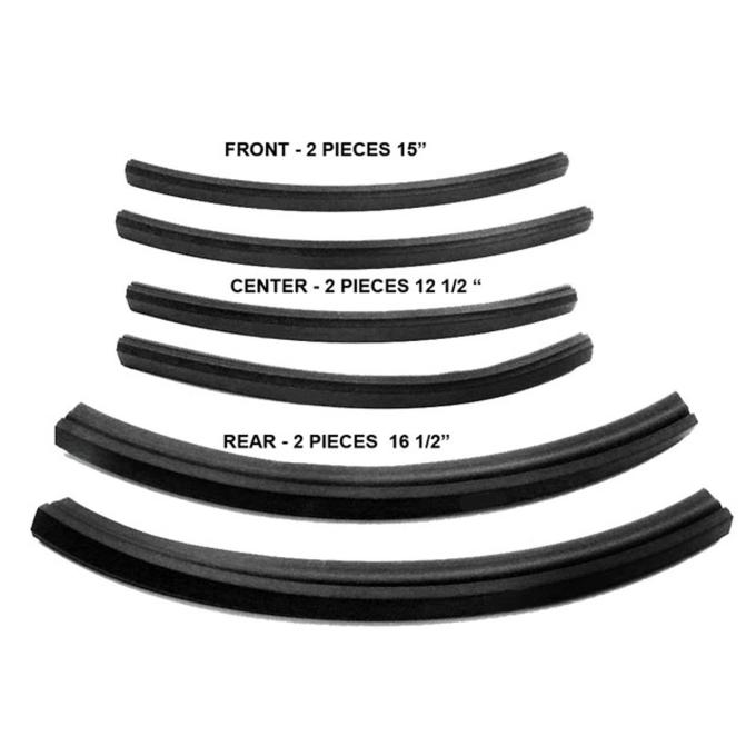 Metro Moulded Parts 1963-1966 Plymouth / Dodge Roof Rail Seals, for Convertibles. 6-Piece Set RR 4500-A