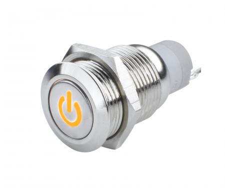 Oracle Lighting Pre-Wired Power Symbol Momentary Flush Mount LED Switch, Amber 2050-005