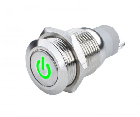 Oracle Lighting Pre-Wired Power Symbol Momentary Flush Mount LED Switch, Green 2050-004