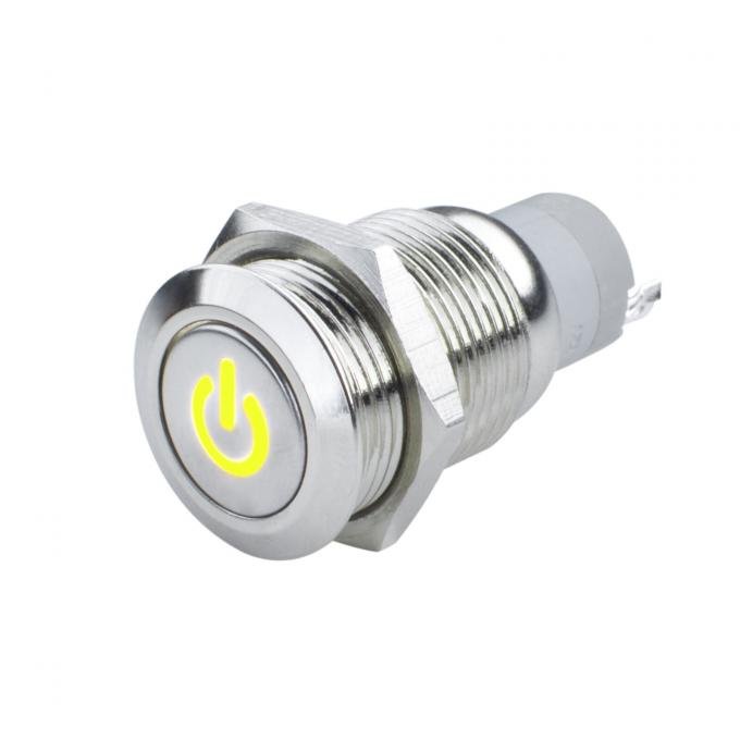 Oracle Lighting Pre-Wired Power Symbol Momentary Flush Mount LED Switch, Yellow 2050-006