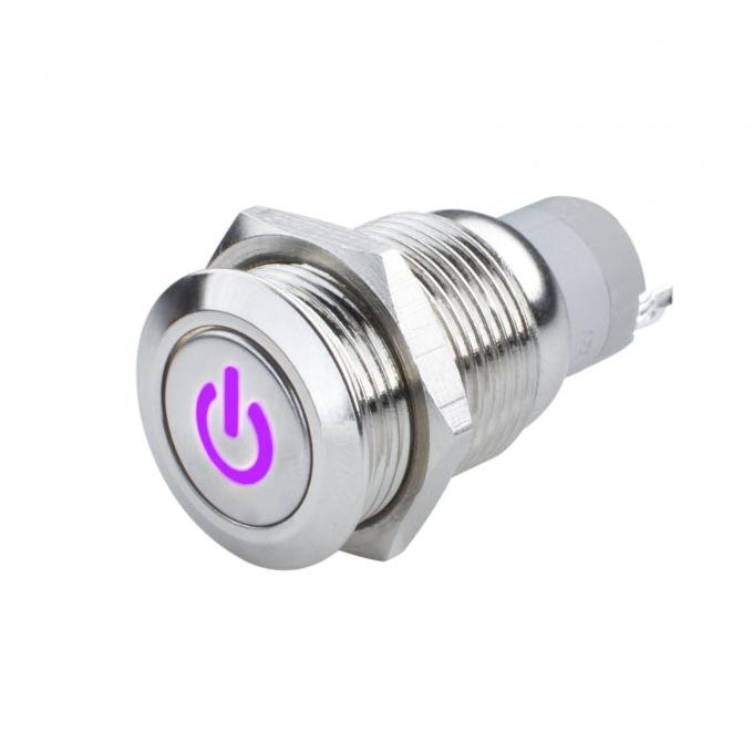 Oracle Lighting Pre-Wired Power Symbol Momentary Flush Mount LED Switch, UV/Purple 2050-007