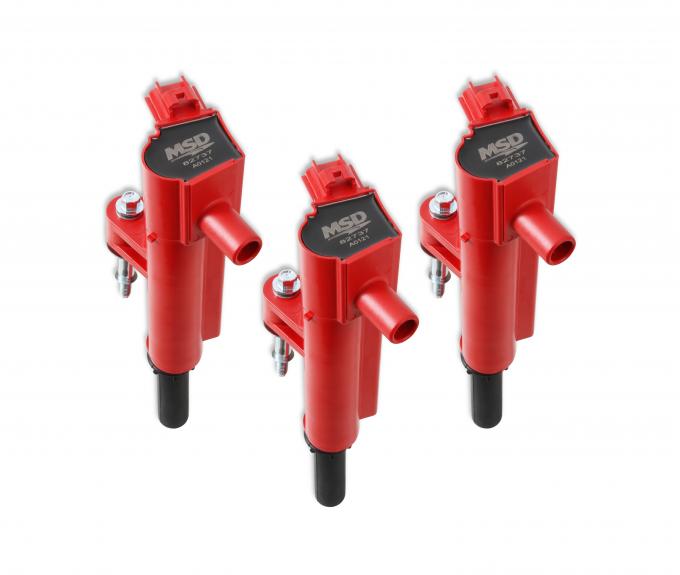 MSD Ignition Coil, Blaster, Chrysler 3.7L, Red, 3-Pack 827376