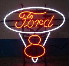 Neonetics Standard Size Neon Signs, Ford V8 Red and White Neon Sign