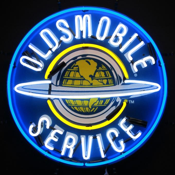 Neonetics Standard Size Neon Signs, Oldsmobile Service Neon Sign with Backing