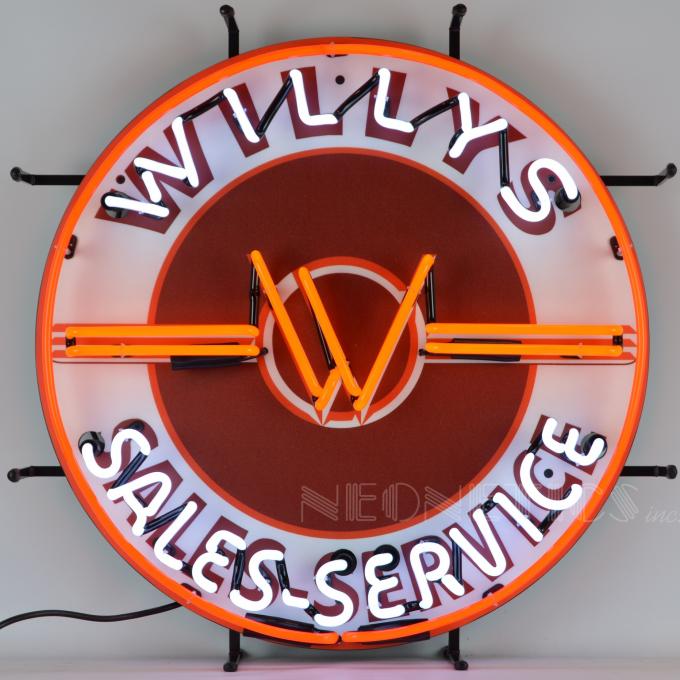 Neonetics Standard Size Neon Signs, Jeep Willys Sales Service Neon Sign