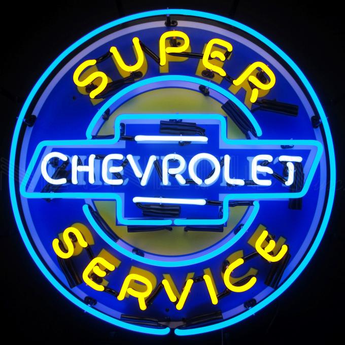 Neonetics Standard Size Neon Signs, Super Chevy Service Neon Sign with Backing