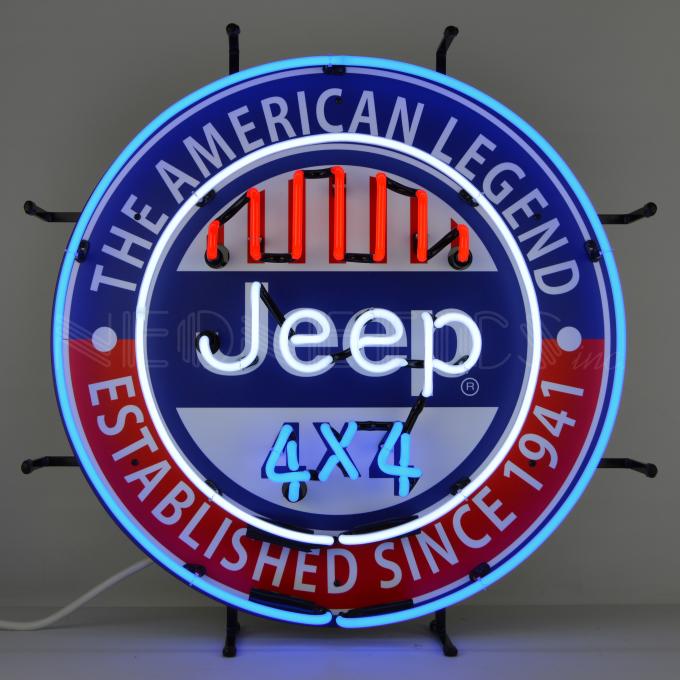 Neonetics Standard Size Neon Signs, Jeep 4x4 the American Legend Neon Sign