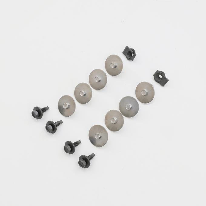 Detroit Muscle Technologies Mopar A Body 67-72 Rear Under Fender Metal/Plastic Splash Shield Fastener Screw Set - STAINLESS AXX6772SS80-FASTENERS