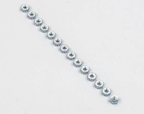 Detroit Muscle Technologies Mopar E Body 70-71 Barracuda Challenger Shaker Trim Ring Nuts 14pc ZINC EXX7071TR10-14-ZINC