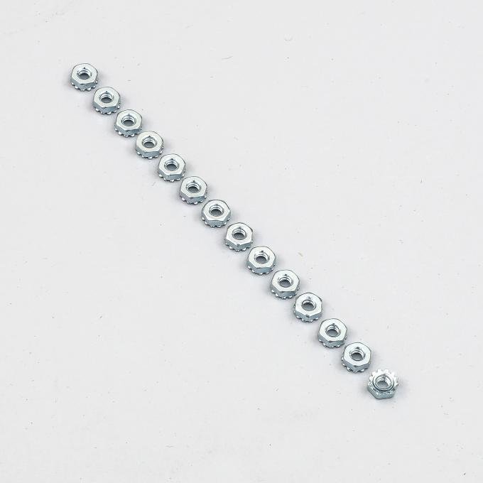 Detroit Muscle Technologies Mopar E Body 70-71 Barracuda Challenger Shaker Trim Ring Nuts 14pc ZINC EXX7071TR10-14-ZINC