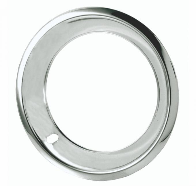 Redline Restomotive® 15 x 7 Deep Dish Chrome Plated Stainless Steel Trim Ring, with Flat Edge, Set of Four