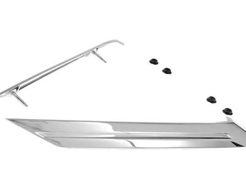 AMD Outer Sail Panel Moldings, Stainless, Pair, 66-67 Dodge Plymouth B-Body (except Charger) X635-1466-P