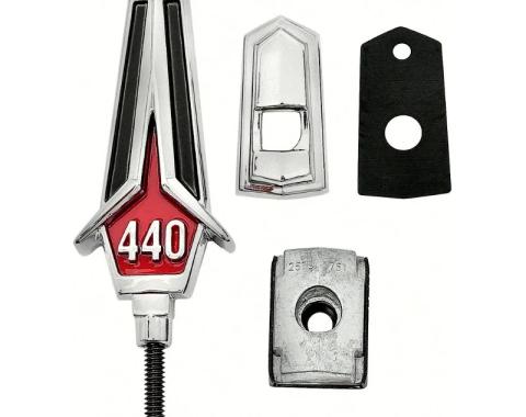 AMD Hood Ornament Assembly, "440", 67 Plymouth GTX K-2785534