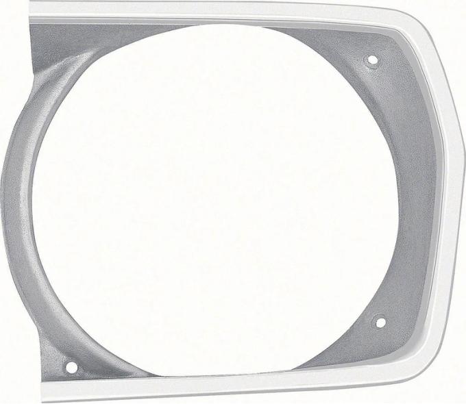 AMD Headlamp Bezel, Argent Silver, LH, 71-72 Plymouth A-Body K-3443223