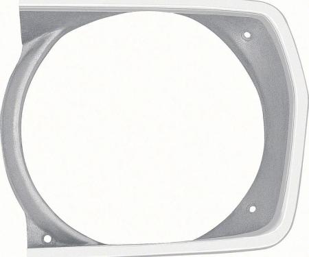 AMD Headlamp Bezel, Argent Silver, LH, 71-72 Plymouth A-Body K-3443223