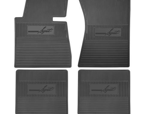 Legendary Auto Interiors 66 Plymouth 'Valiant Signet' Floor Mats w/ Transmission - Black FMCLV040001001