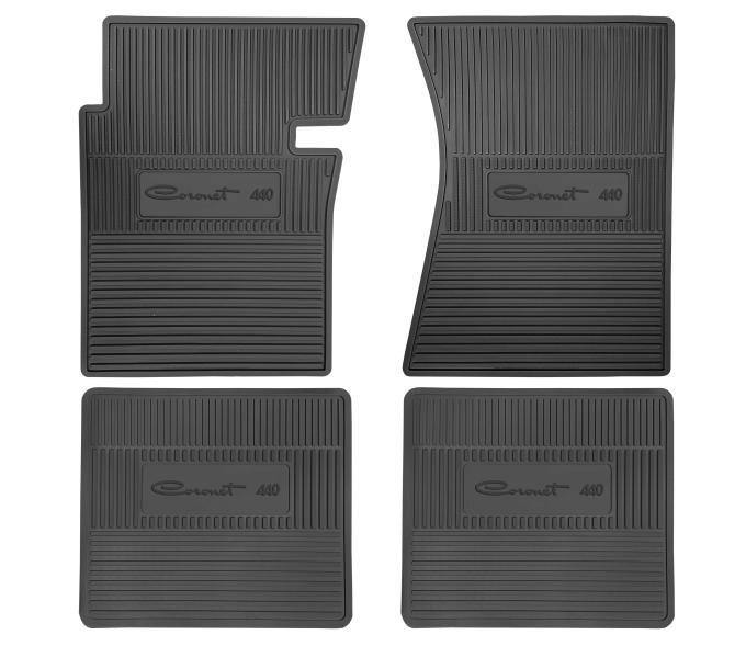 Legendary Auto Interiors 65 Dodge 'Coronet 440' Floor Mats w/ Manual Transmission - Black FMCW0013002001
