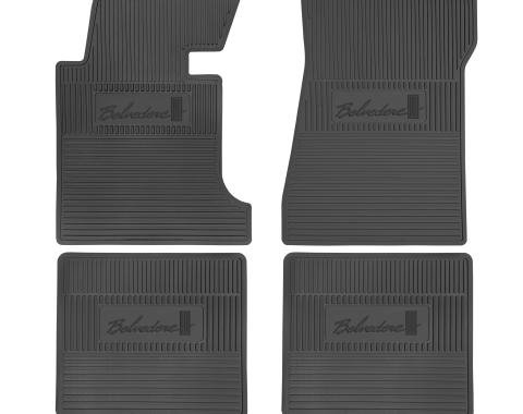Legendary Auto Interiors 65 Plymouth 'Belvedere II' Floor Mats w/ Manual Transmission - Black FMCR0021002001