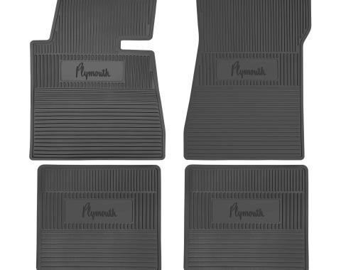 Legendary Auto Interiors 63-64 Plymouth 'Savoy' Floor Mats w/ Automatic Transmission - Black FMCR0019001001