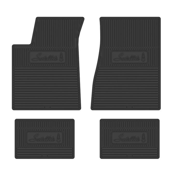 Legendary Auto Interiors 71-74 Plymouth 'Satellite' Floor Mats w/ Manual Transmission - Black FMCR0012002001