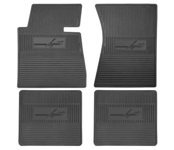 Legendary Auto Interiors 66 Plymouth 'Valiant Signet' Floor Mats w/ Transmission - Black FMCLV040001001